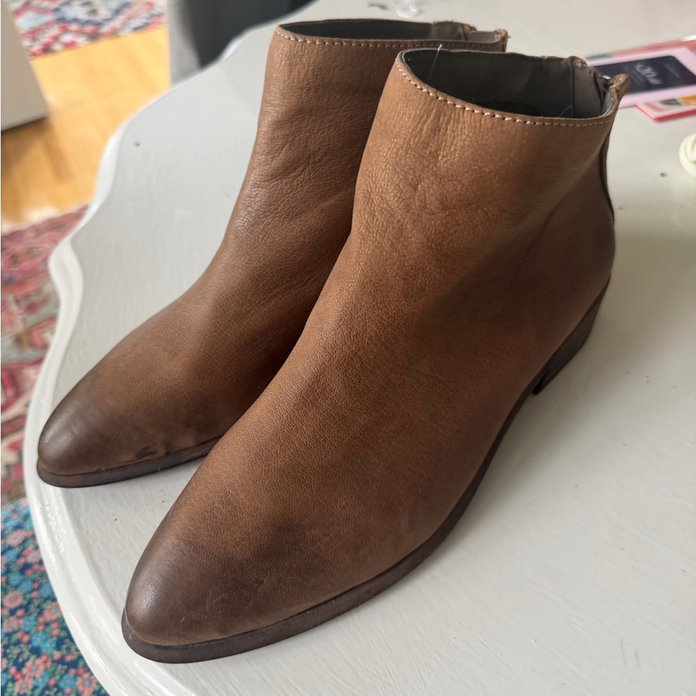 Dolce Vita Tan Leather Ankle Booties